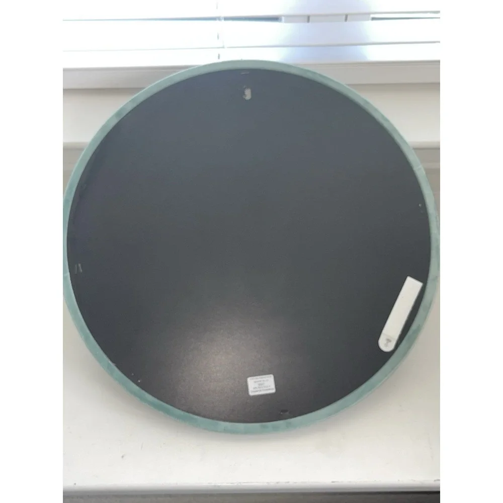 Contemporary Velvet upholstered Round Handmade Wall Accent Mirror‎